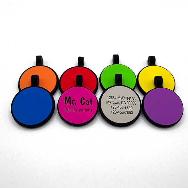 Silent, Silicone Dog or Cat Tags - Round